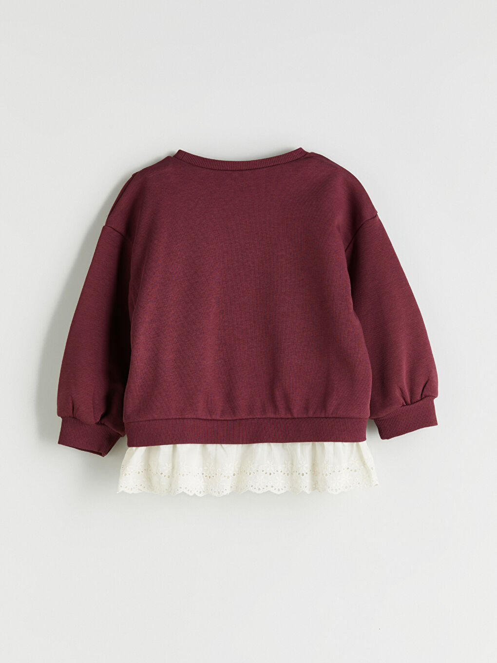 Crew Neck Flower Appliqued Girls' Sweatshirt-4