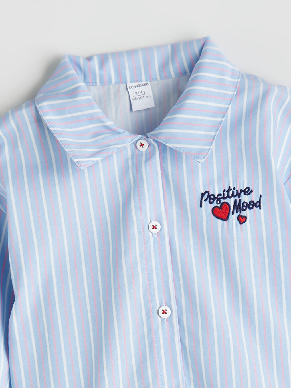 Mavi Kız Çocuk Gömlek, Şort Etek ve Külotlu Çorap-4