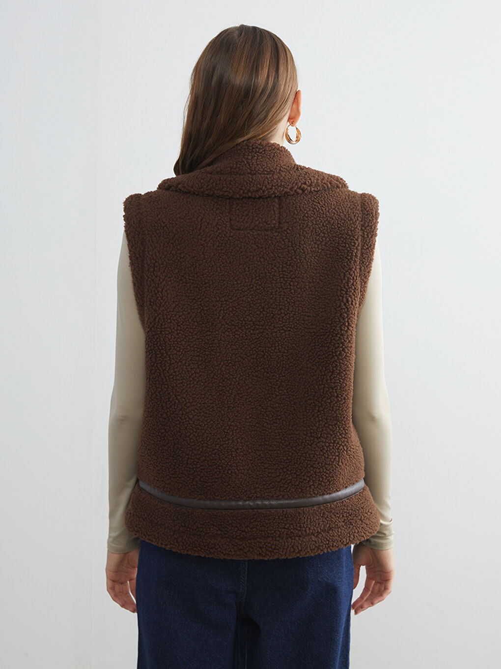 Woman BROWN Waistcoat-4