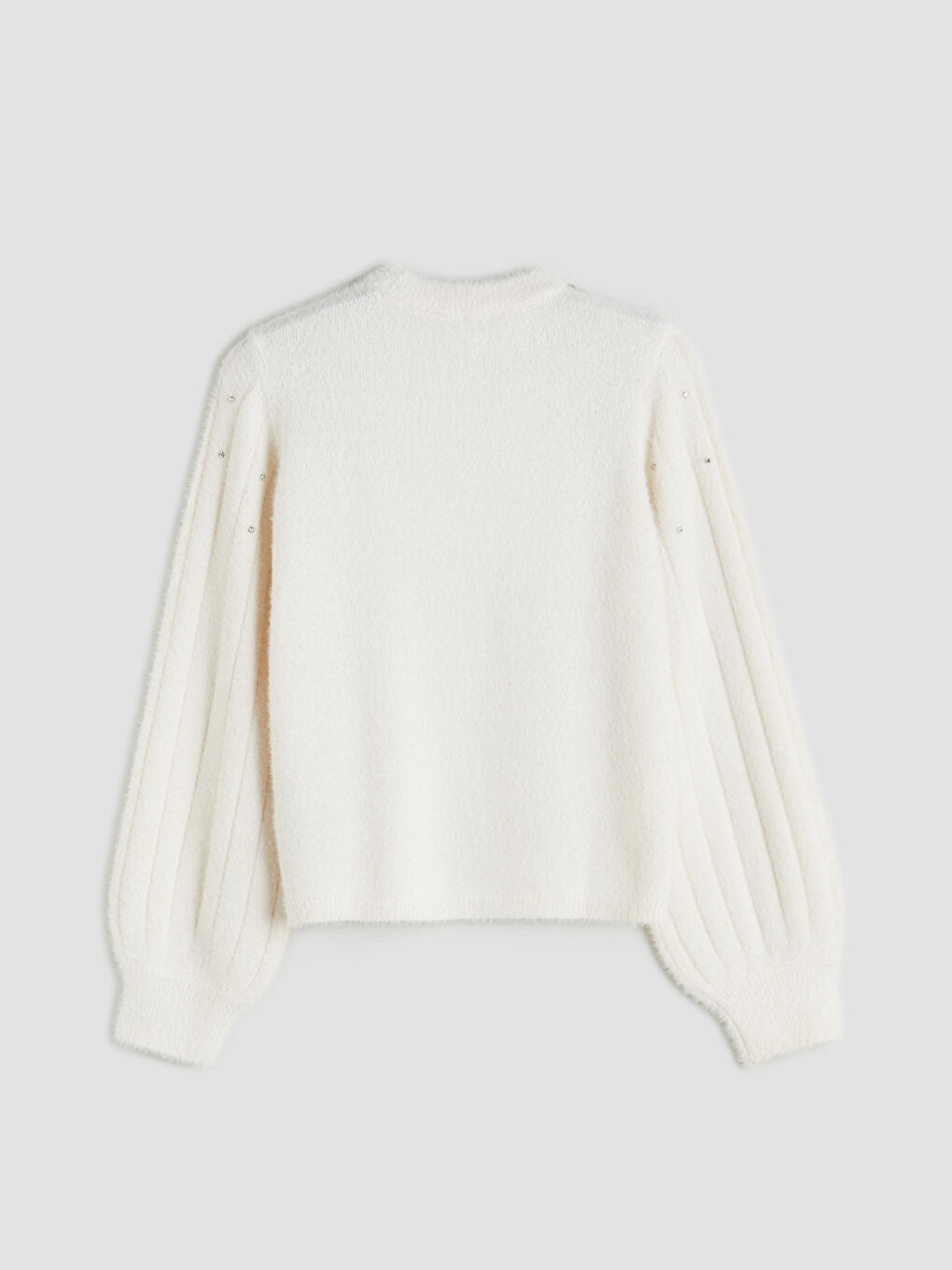 Crew Neck Rhinestone Embellished Women's Knit Sweater-5