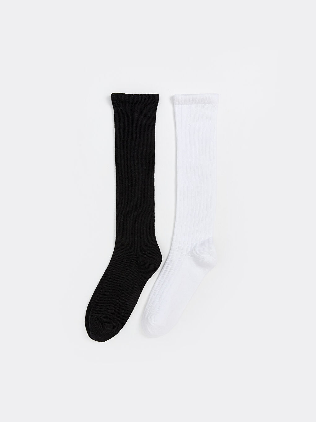 Karışık Basic Kız Çocuk Diz Altı Çorap 2'li