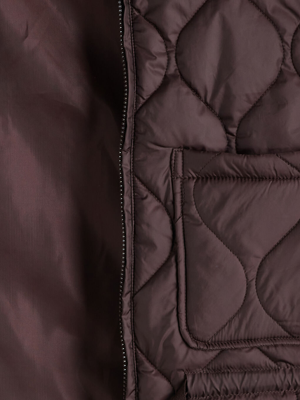 Kahverengi Dik Yaka Kapitone Oversize Kadın Şişme Yelek-6