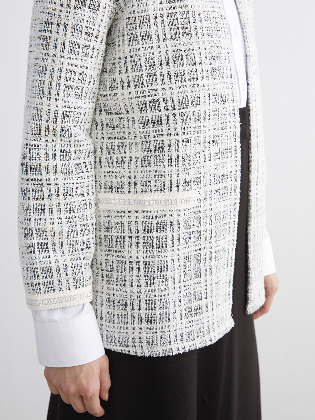 Crew Neck Patterned Women's Cardigan-2
