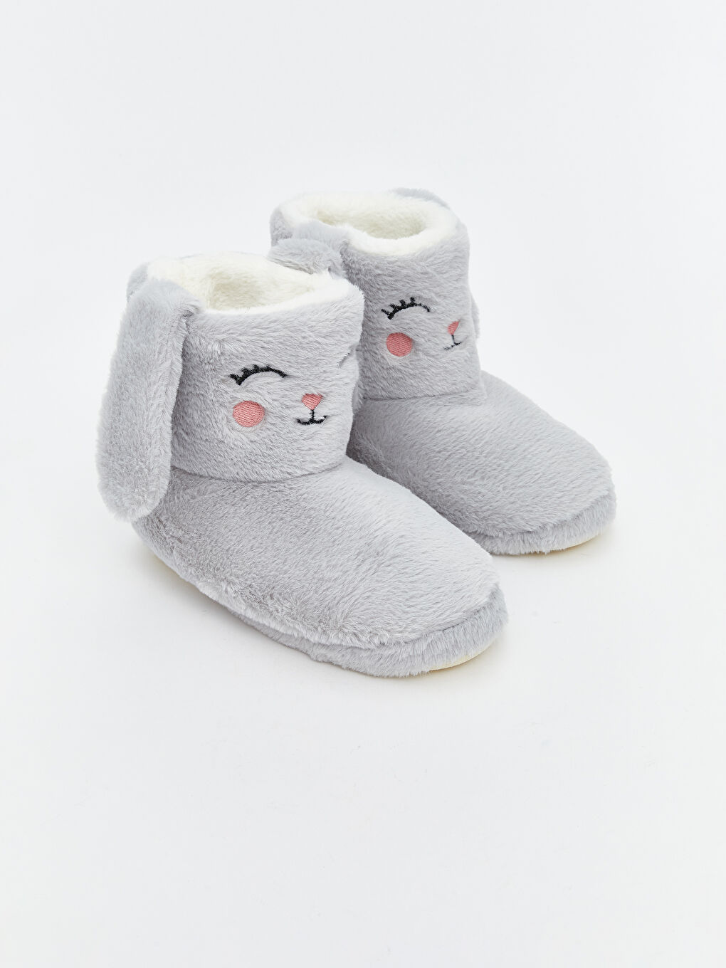 Gri Hayvan Figürlü Kız Çocuk Panduf