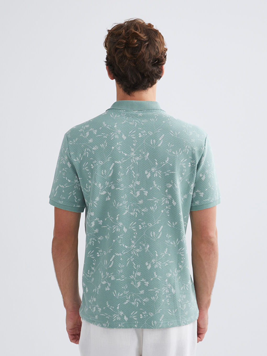 Patterned Men's Polo Neck T-Shirt-3