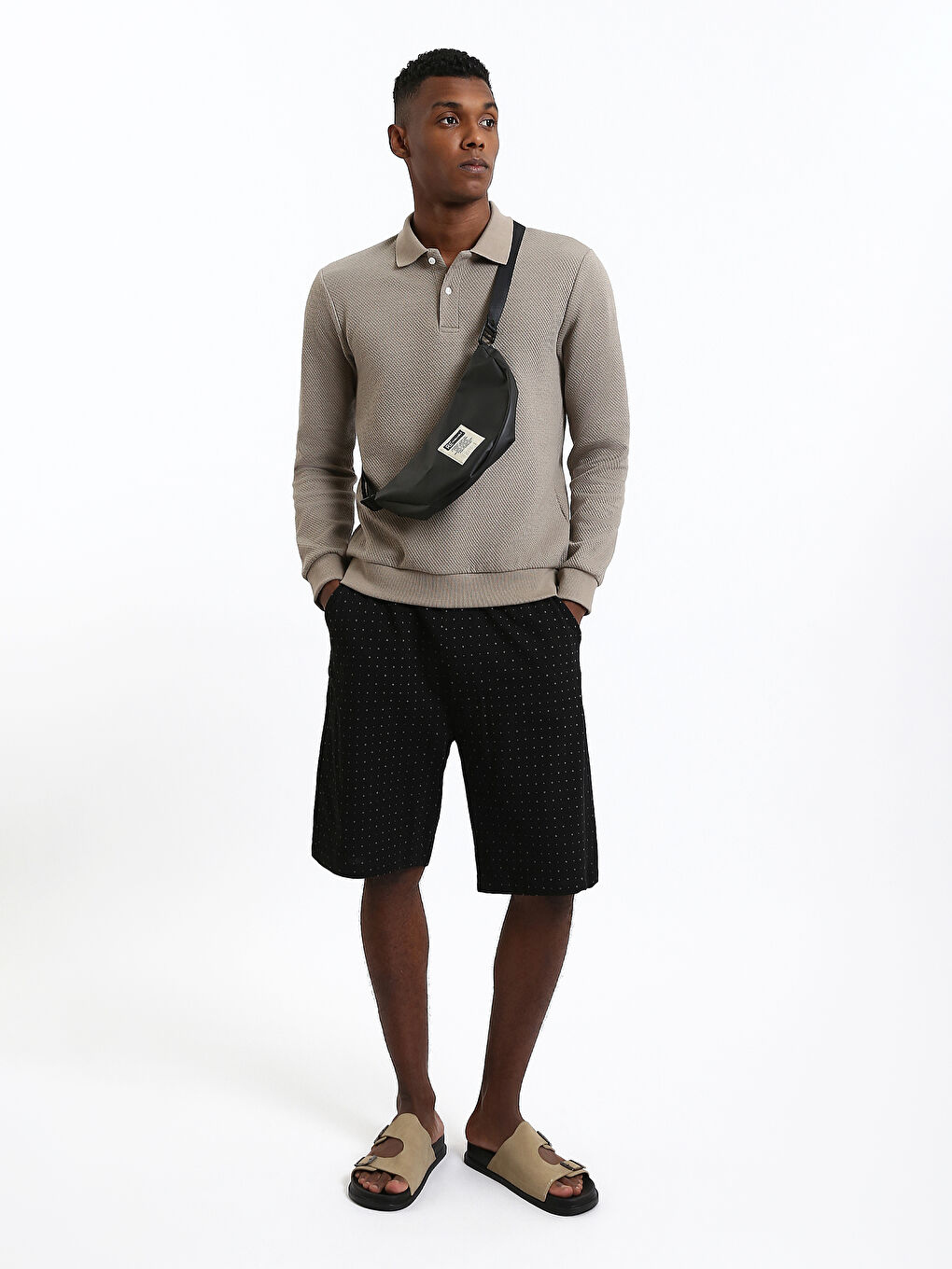 كنزة رياضية بياقة بولو للرجال-1