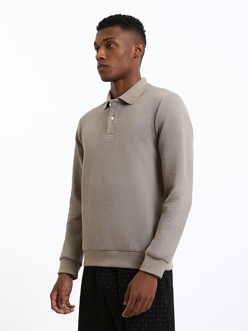 كنزة رياضية بياقة بولو للرجال-3