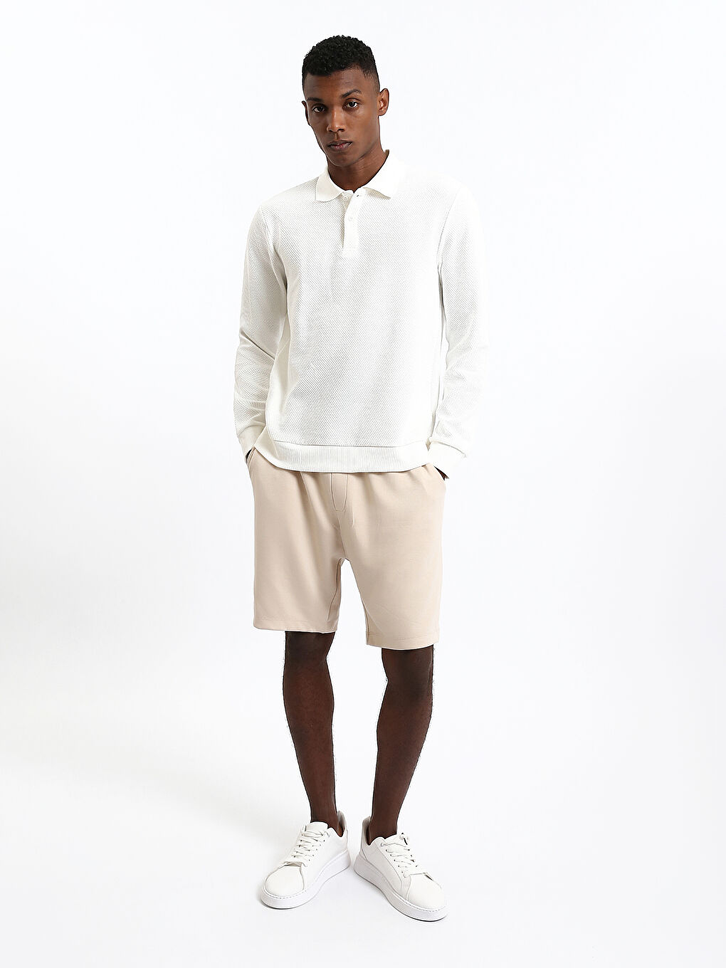 كنزة رياضية بياقة بولو للرجال-3