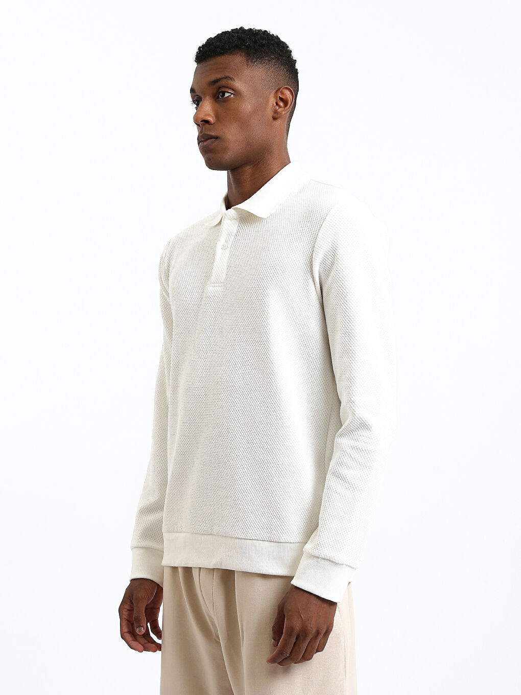 كنزة رياضية بياقة بولو للرجال-7