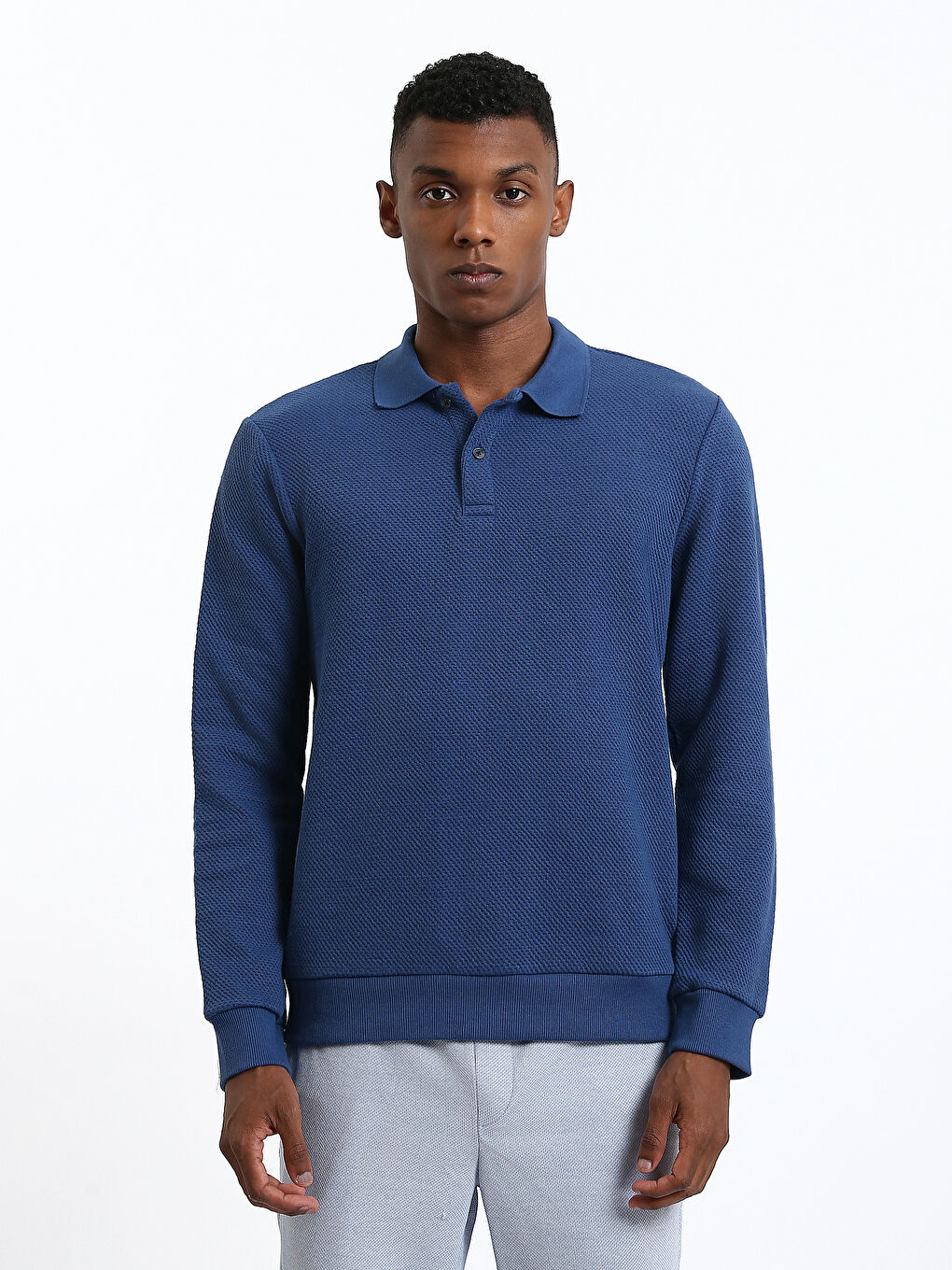 Polo Neck Men's Sweatshirt-1