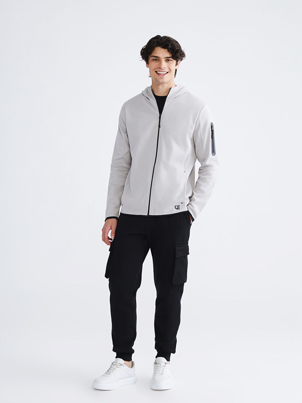 Hooded Long Sleeve Men's Zip-Up Sweatshirt-1