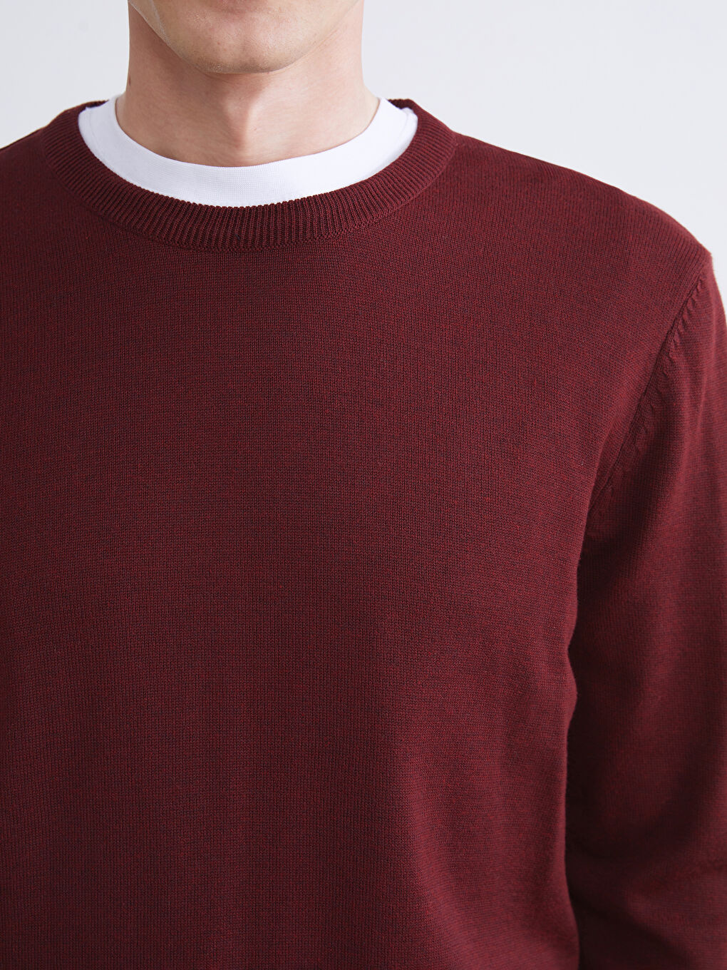 Kırmızı Bisiklet Yaka Erkek Triko Kazak-2