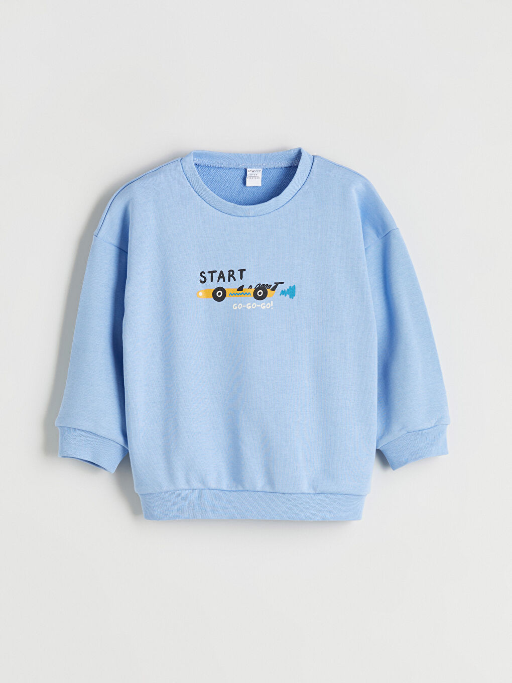 Mavi Baskılı Erkek Çocuk Sweatshirt ve Pantolon 2'li-1