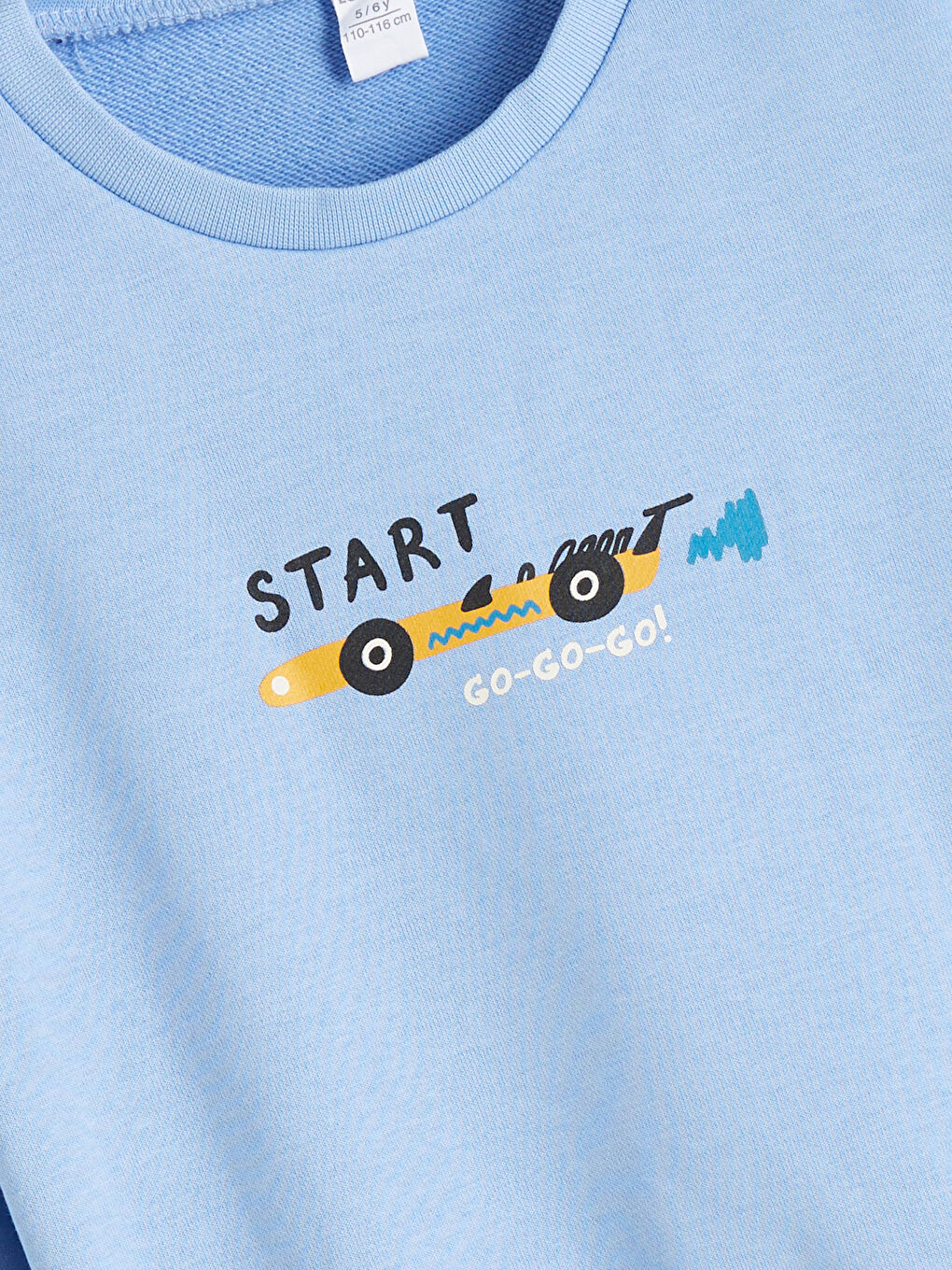 Mavi Baskılı Erkek Çocuk Sweatshirt ve Pantolon 2'li-2