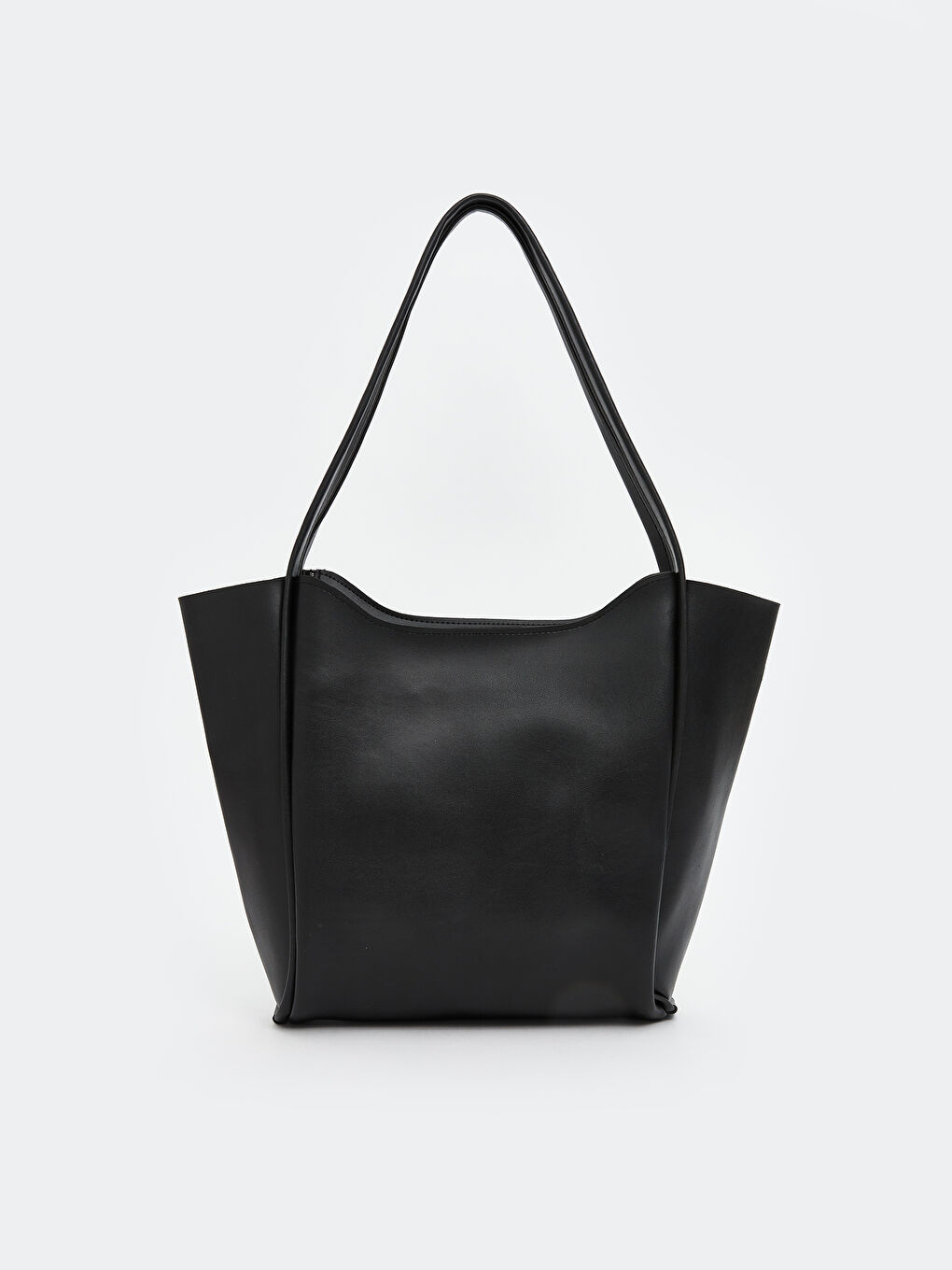 Siyah Deri Görünümlü Kadın Kol Çantası