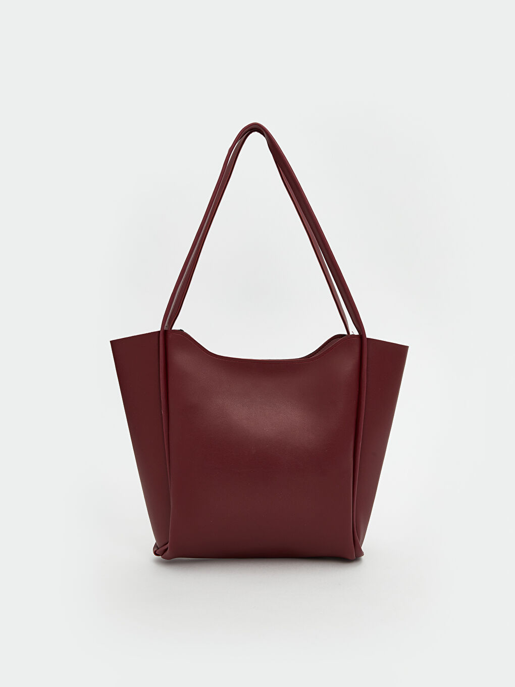 Bordo Deri Görünümlü Kadın Kol Çantası