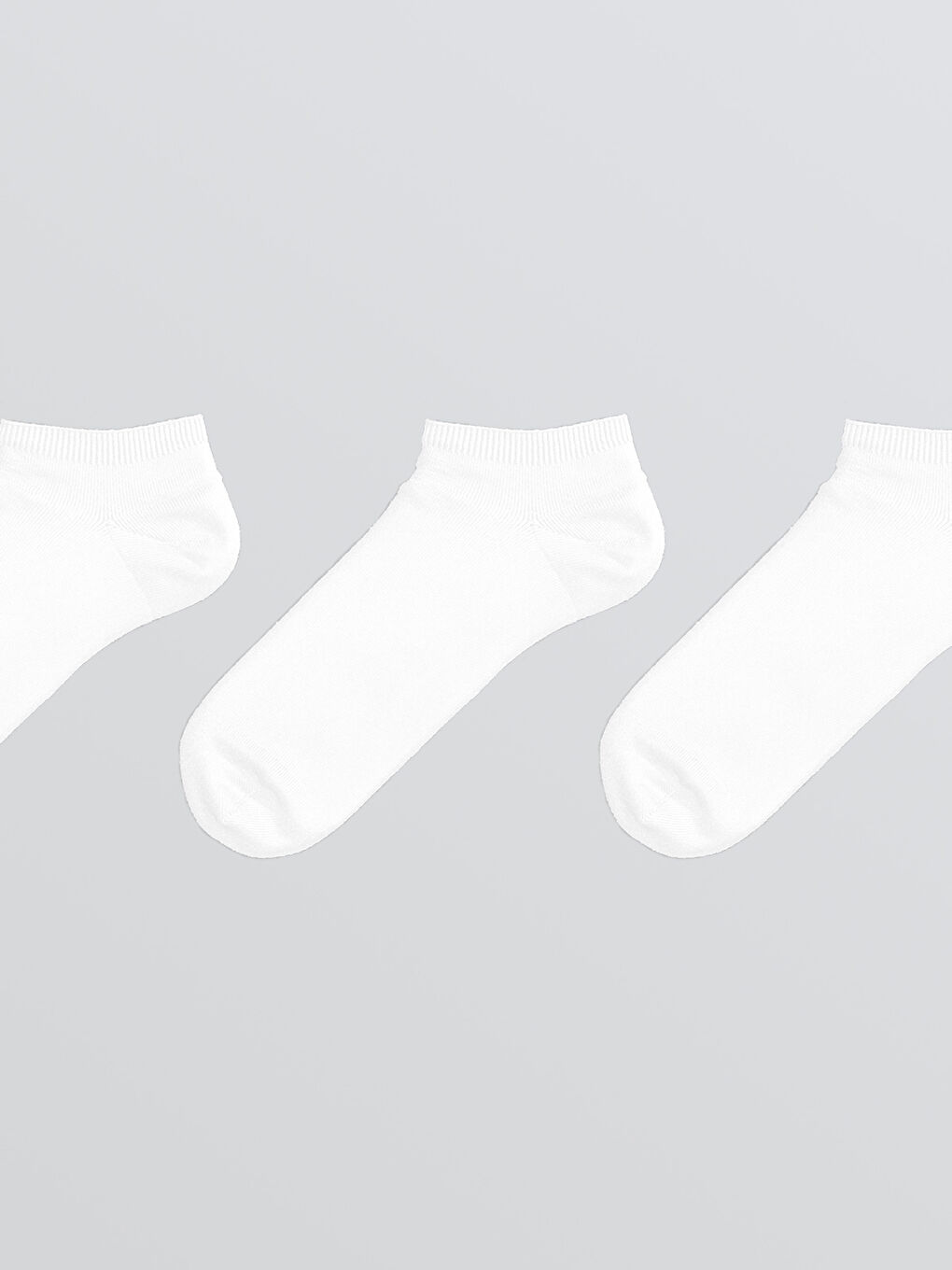 Beyaz Erkek Patik Çorap 3'lü-1