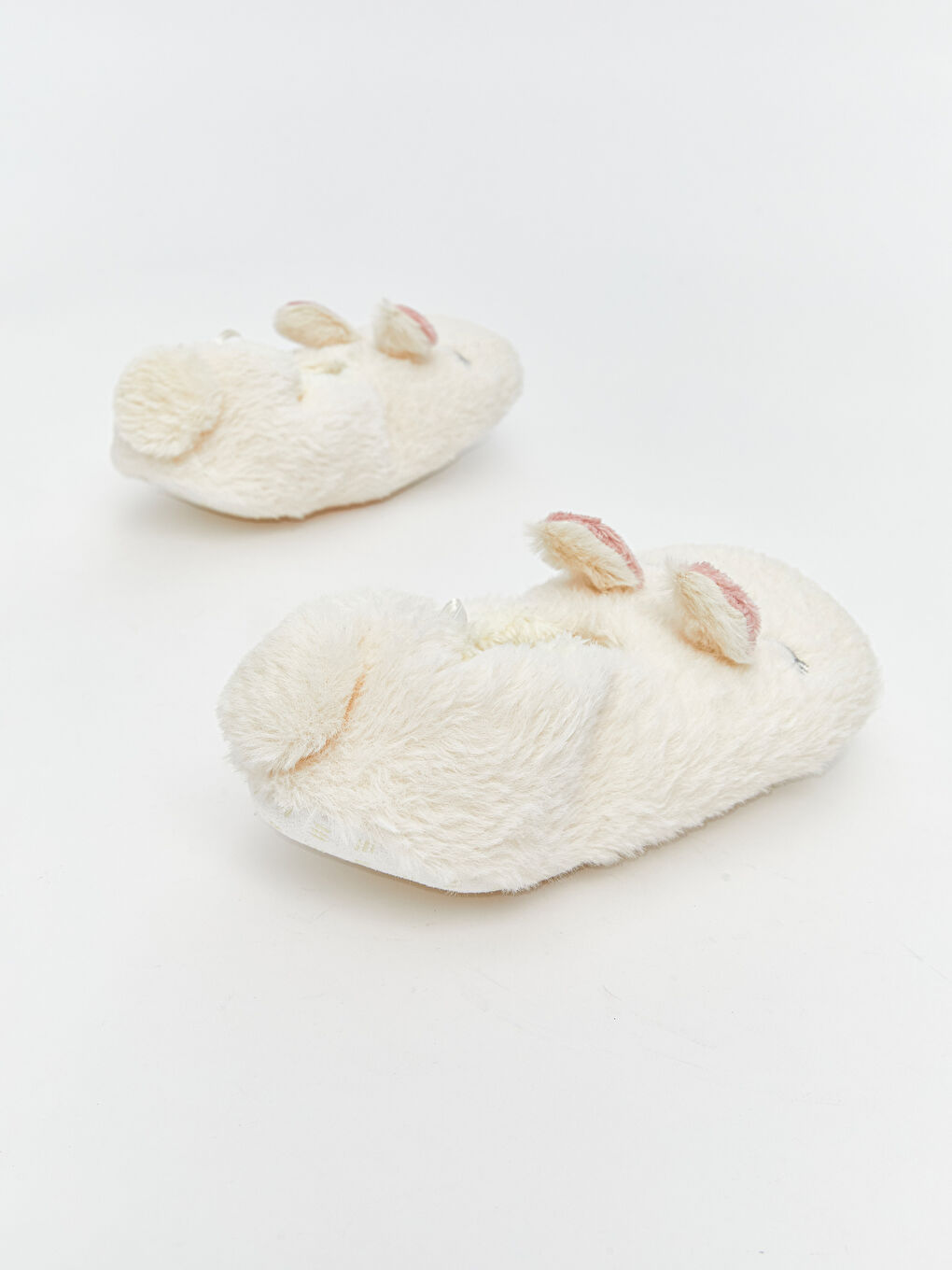 Ekru Tavşan Nakışlı Kız Çocuk Panduf-4