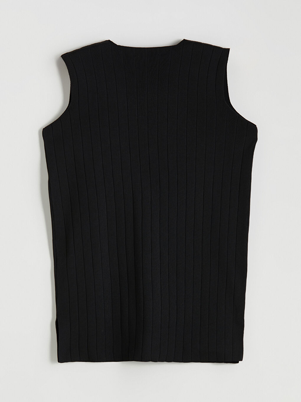 Siyah V Yaka Kadın Triko Yelek-7