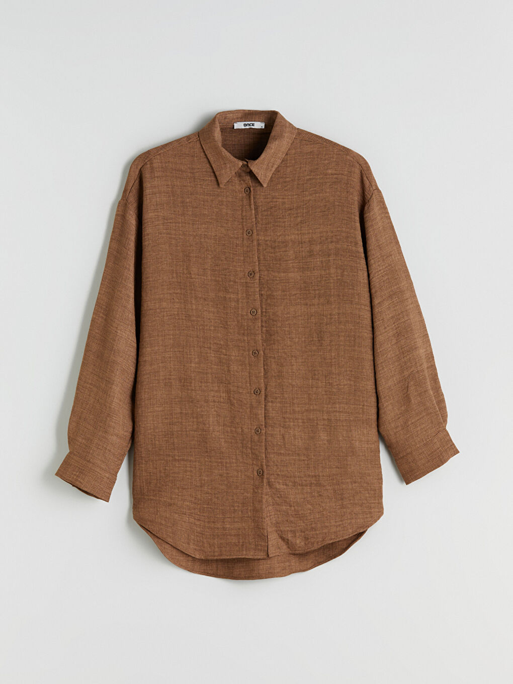 Kahverengi Gabardin Kadın Gömlek-4