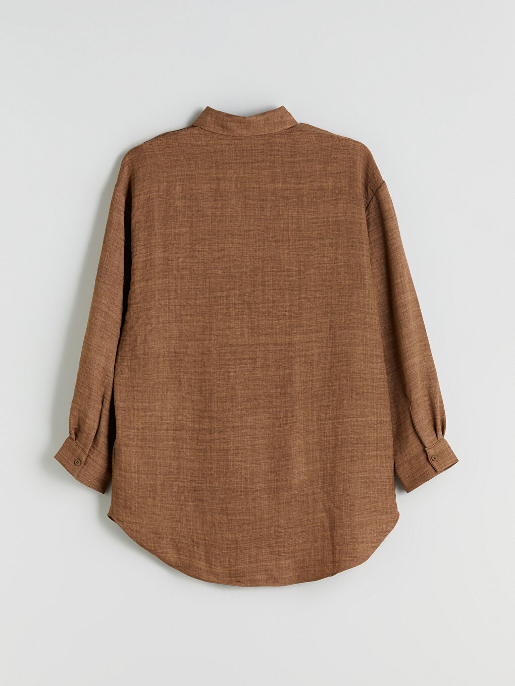Kahverengi Gabardin Kadın Gömlek-5
