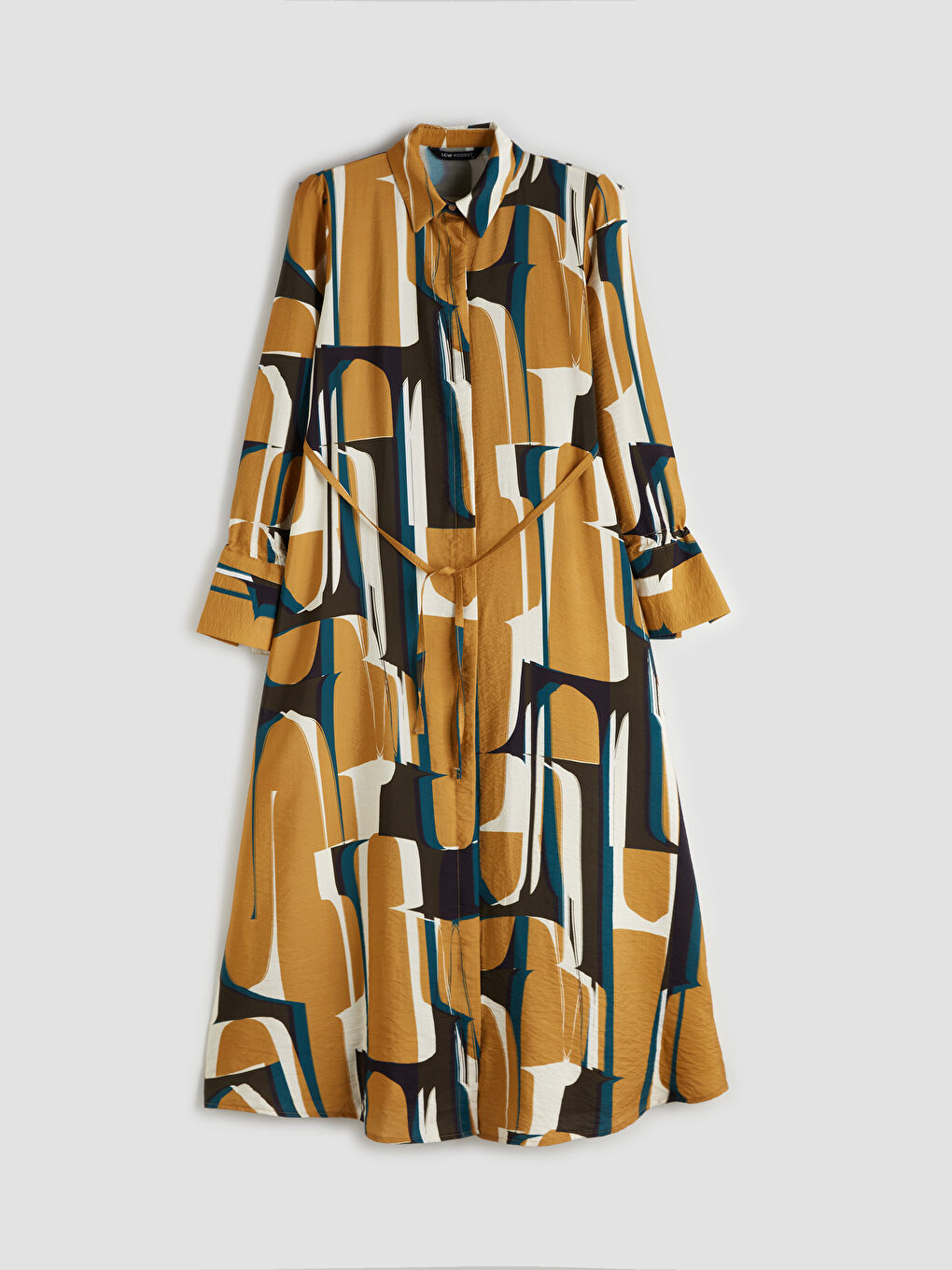 Patterned Shirt Dress-5