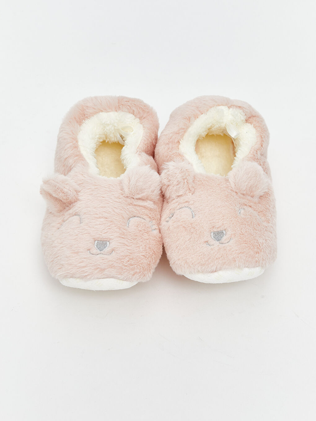 Pembe Pelüş Kız Çocuk Ev Ayakkabısı Panduf-4