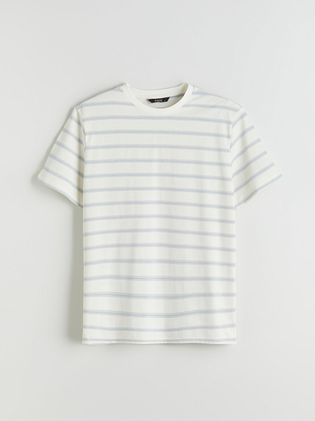 Mavi Bisiklet Yaka Çizgili Penye Erkek Tişört-4