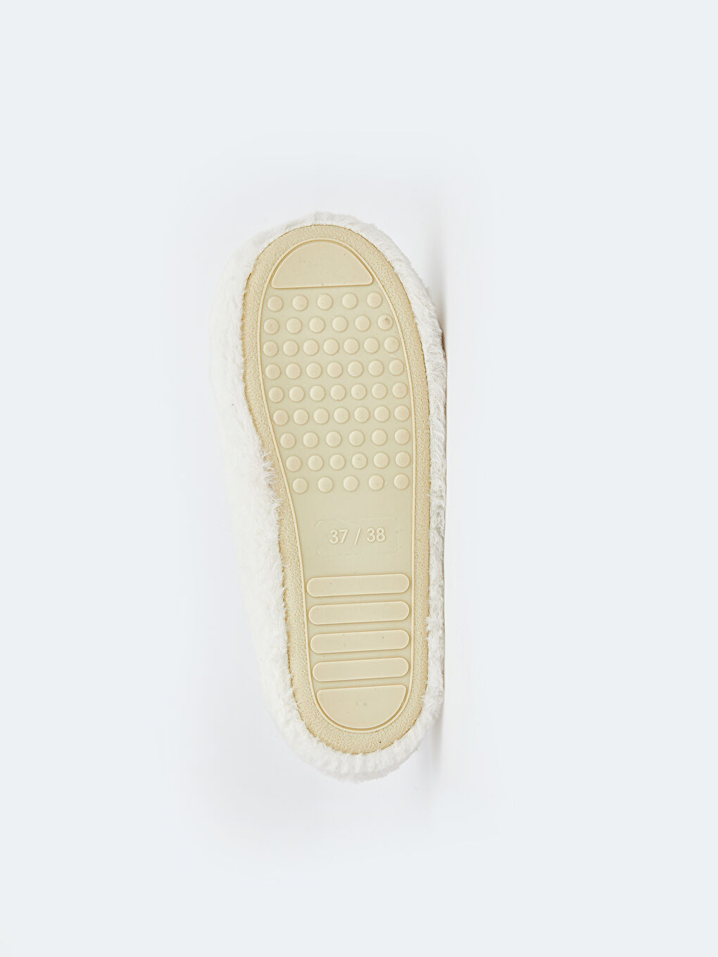 Ekru Penguen Nakışlı Pelüş Kız Çocuk Ev Terliği-3