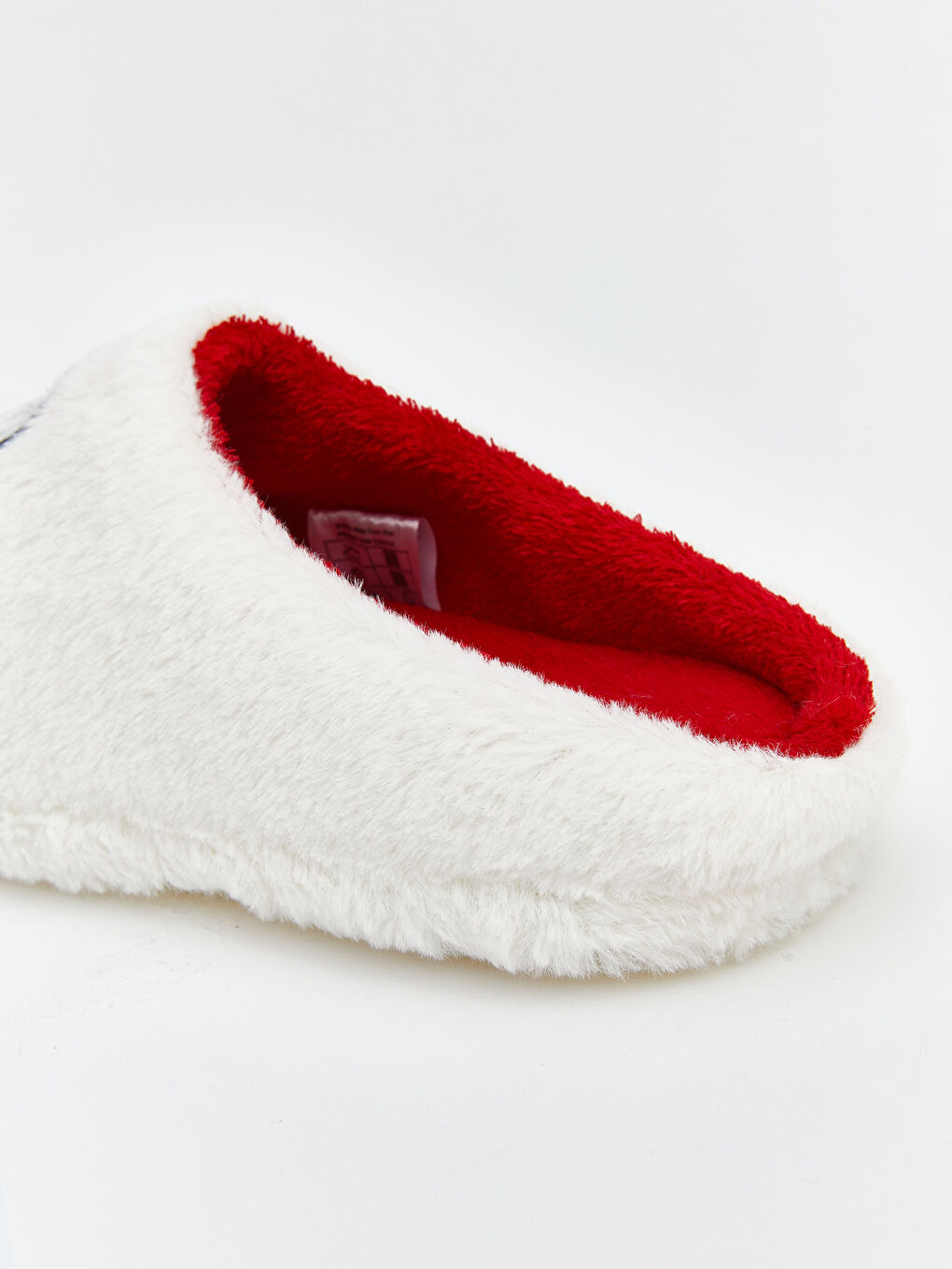 Ekru Penguen Nakışlı Pelüş Kız Çocuk Ev Terliği-4