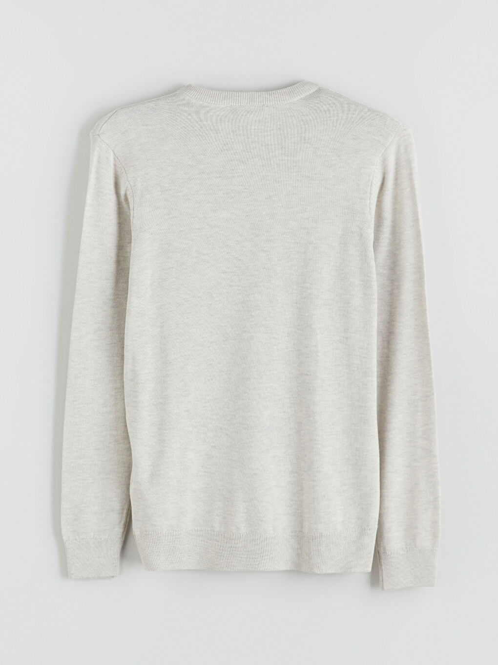 Bej V Yaka Erkek Triko Kazak-5