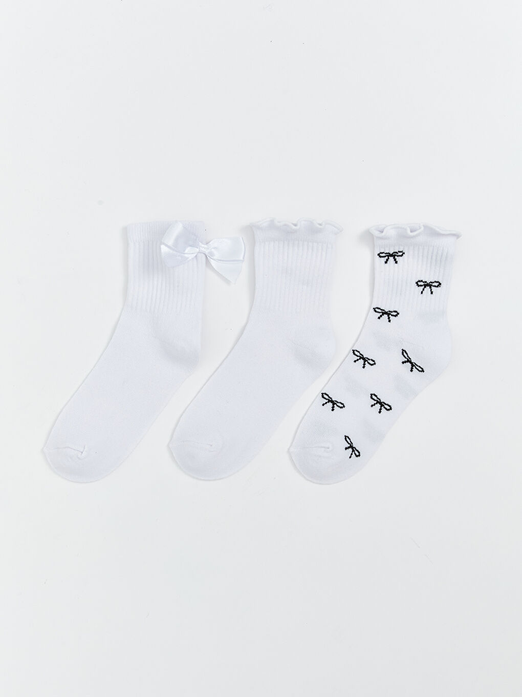 LCW Kids Bow Detailed Girls' Socks 3 Pack -W5IK48Z4-JYX
