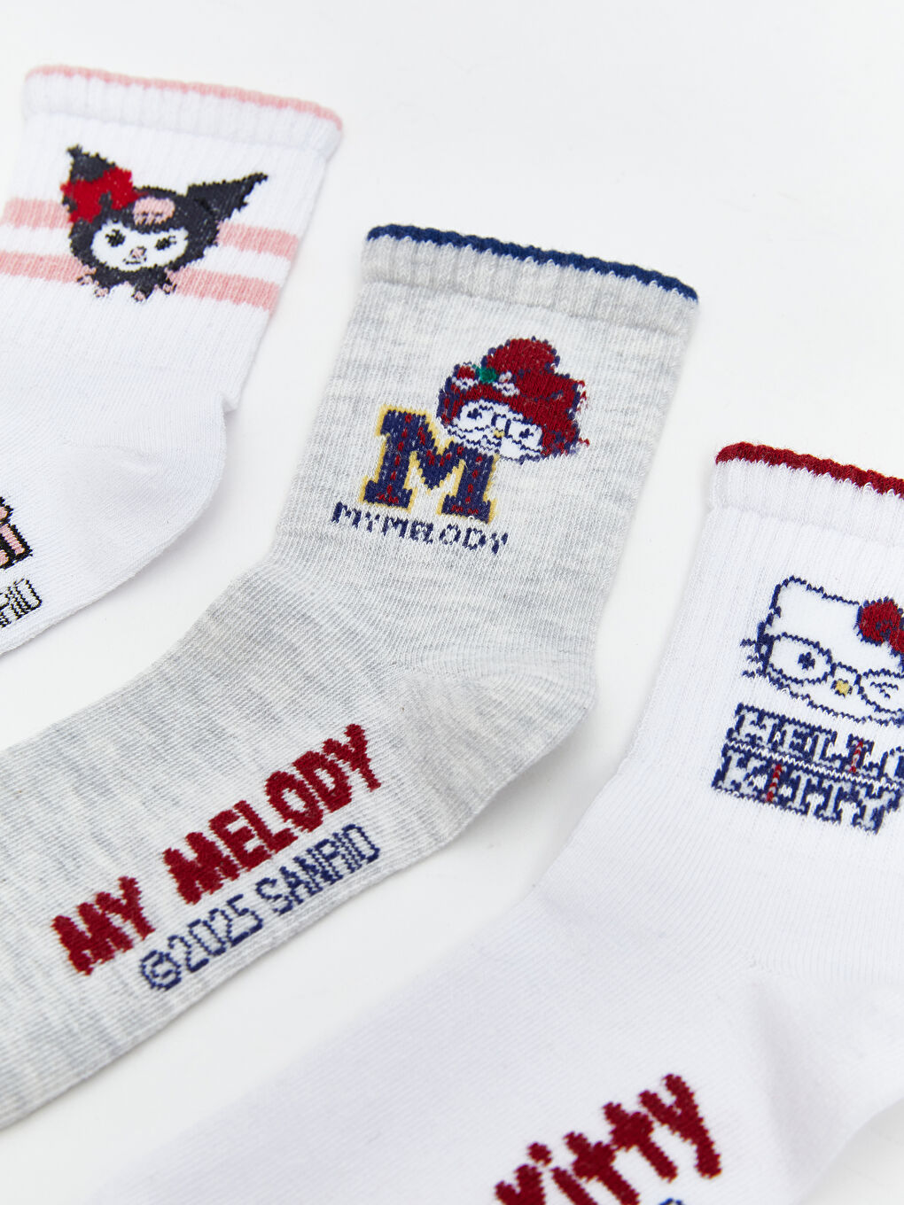 Hello Kitty Patterned Girls' Ankle Socks 3-Pack-1