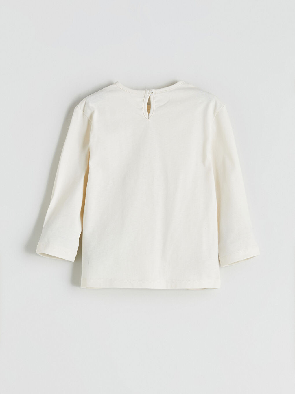 Ekru Bisiklet Yaka Baskılı Kız Çocuk Tişört-2