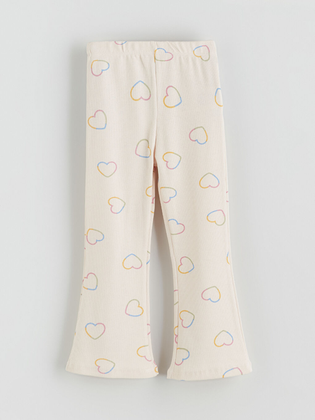 LCW Kids Girls' Heart Printed Leggings with Elasticated Waist -W5IK91Z1-LRA