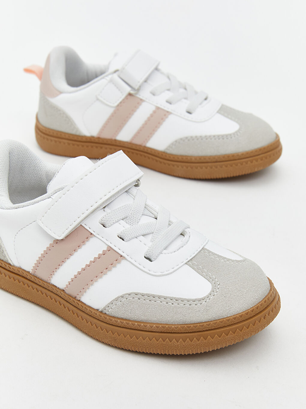 Lace-Up and Hook-and-Loop Girls' Sneakers-2