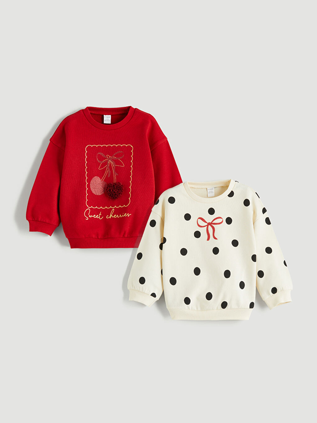 LCW Kids Crew Neck Girls' Sweatshirt 2 Pack -W5IL11Z1-R3R