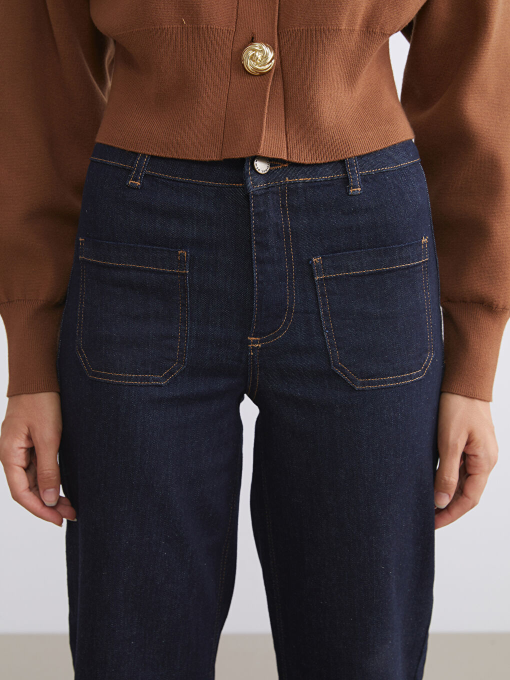 İndigo Wideleg Kadın Jean Pantolon-2