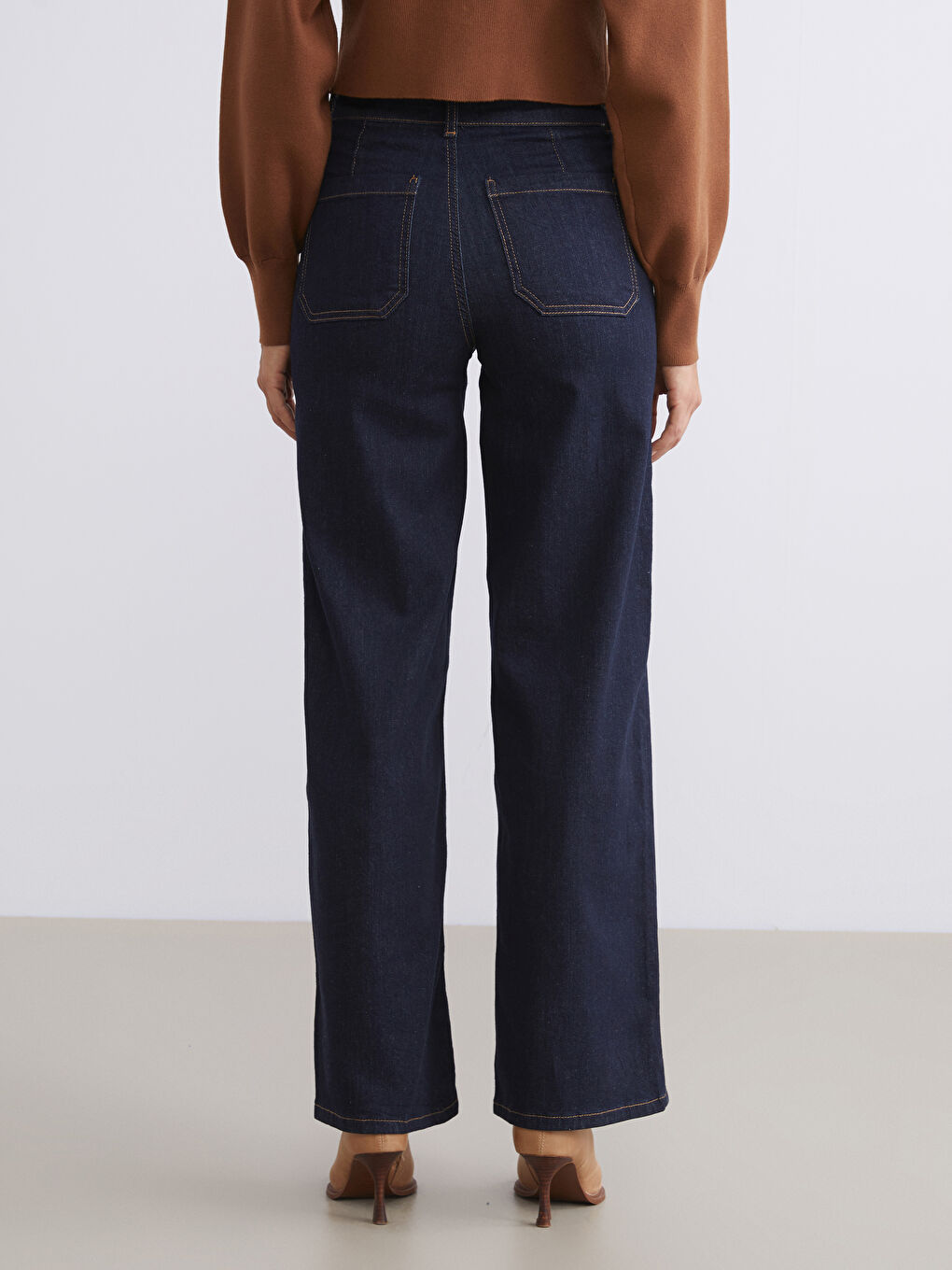 İndigo Wideleg Kadın Jean Pantolon-3