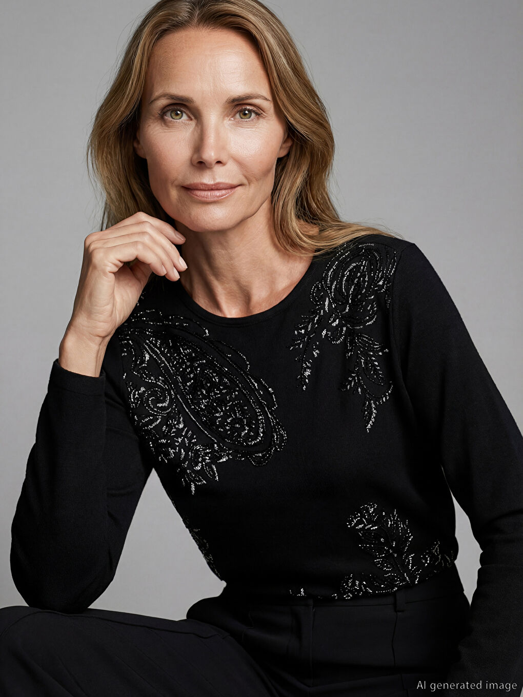 Crew Neck Patterned Women's T-shirt