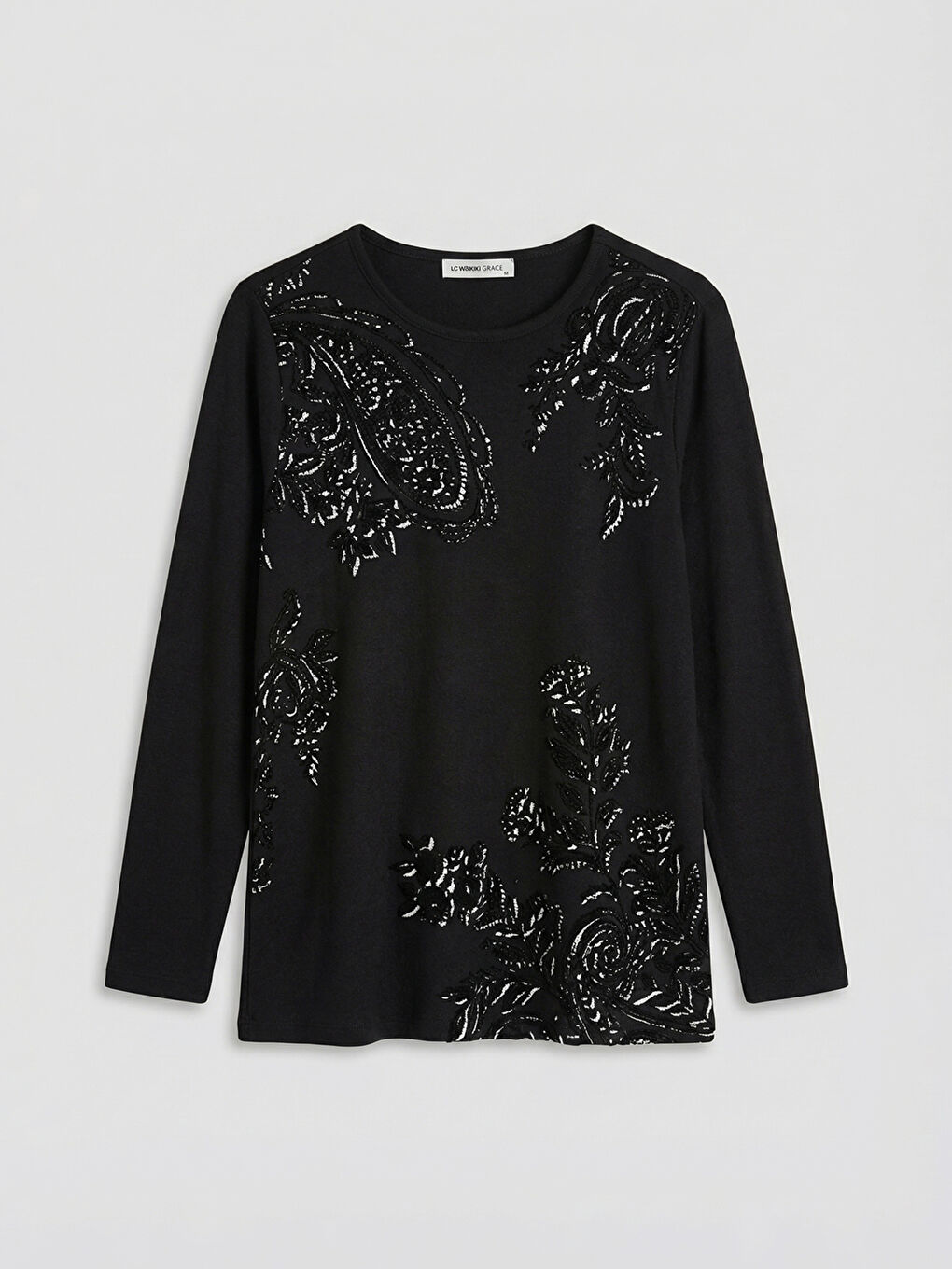 Crew Neck Patterned Women's T-shirt-4