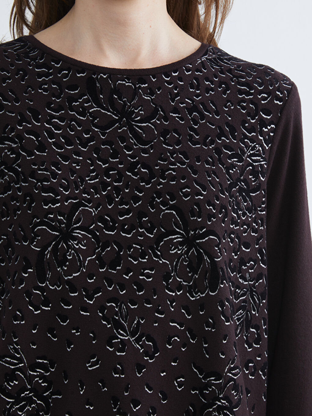 Crew Neck Patterned Women's T-Shirt-2