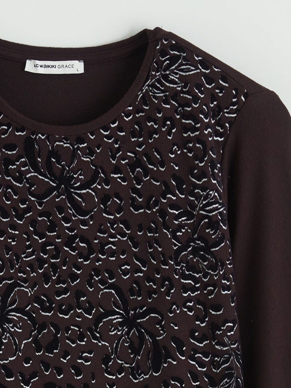 Crew Neck Patterned Women's T-Shirt-5