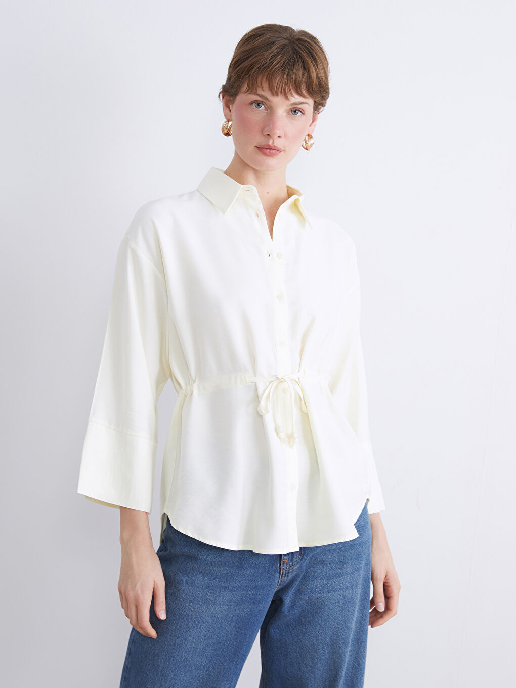 LCWAIKIKI Classic Woman YELLOW Shirt -W5IL34Z8-FTH