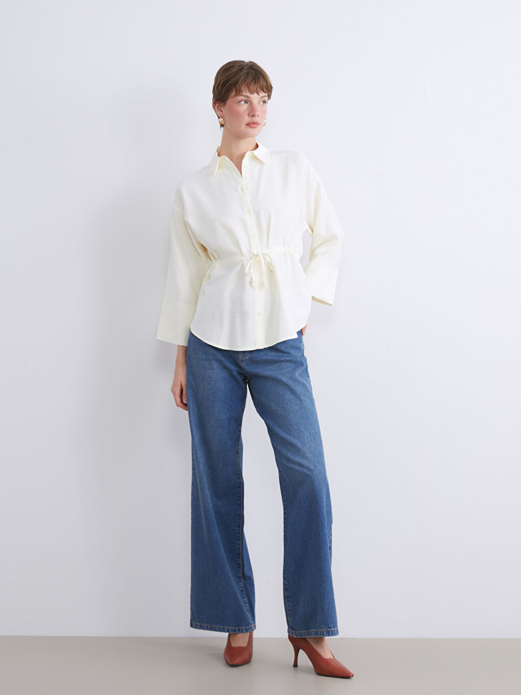 LCWAIKIKI Classic Woman YELLOW Shirt -W5IL34Z8-FTH