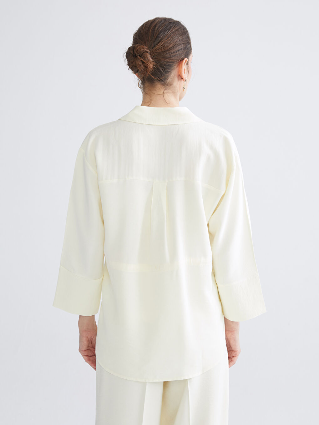 Tie String Detailed Oversize Women's Shirt-6