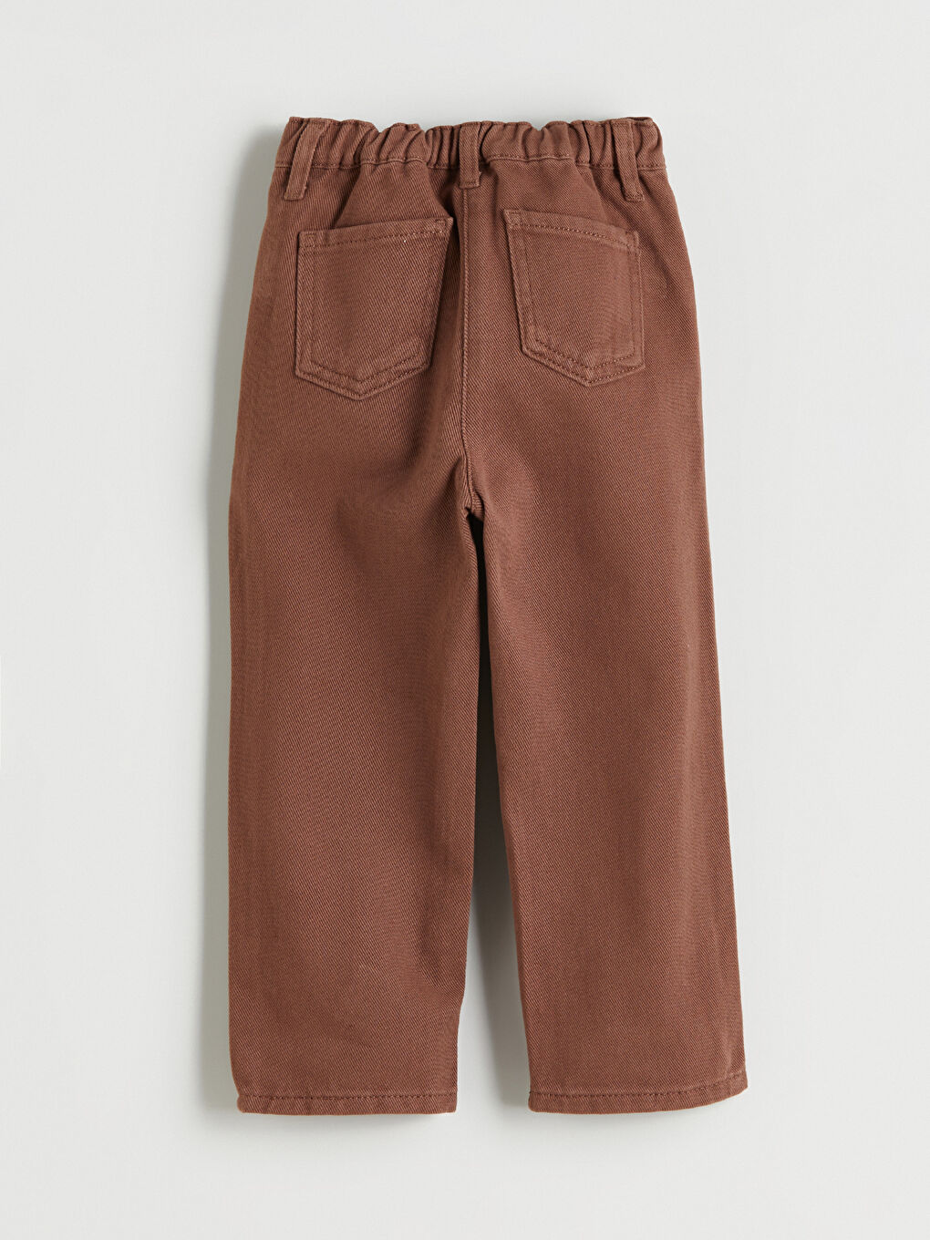 Kahverengi Beli Lastikli Çiçekli Kız Çocuk Pantolon-3