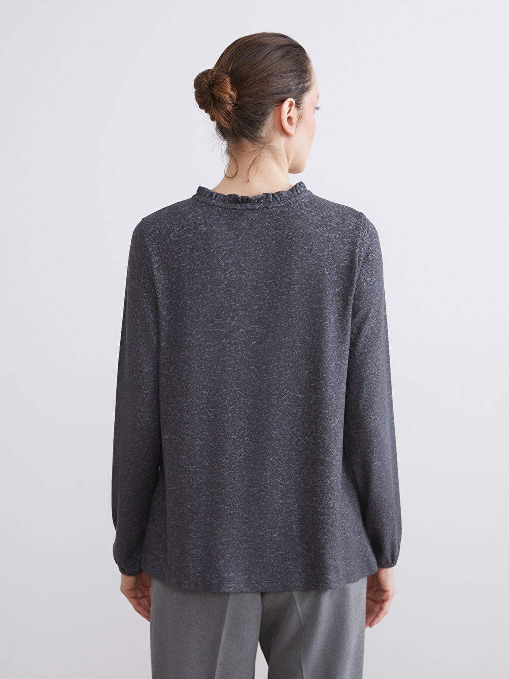 Әйелдер антрацит түстес Блузка-3