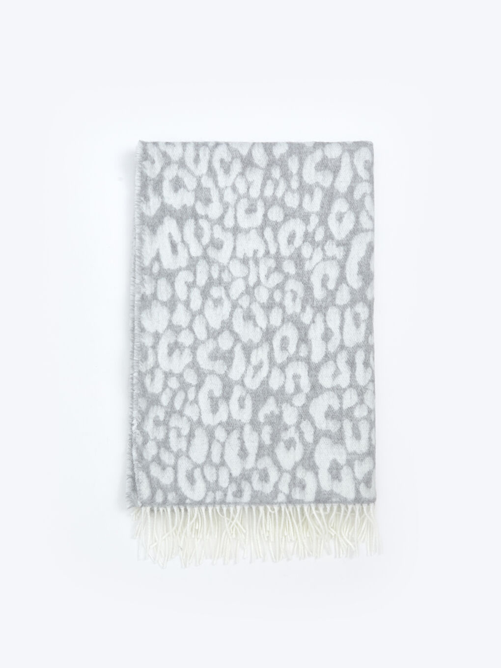 Bej Desenli Püsküllü Kadın Atkı-1