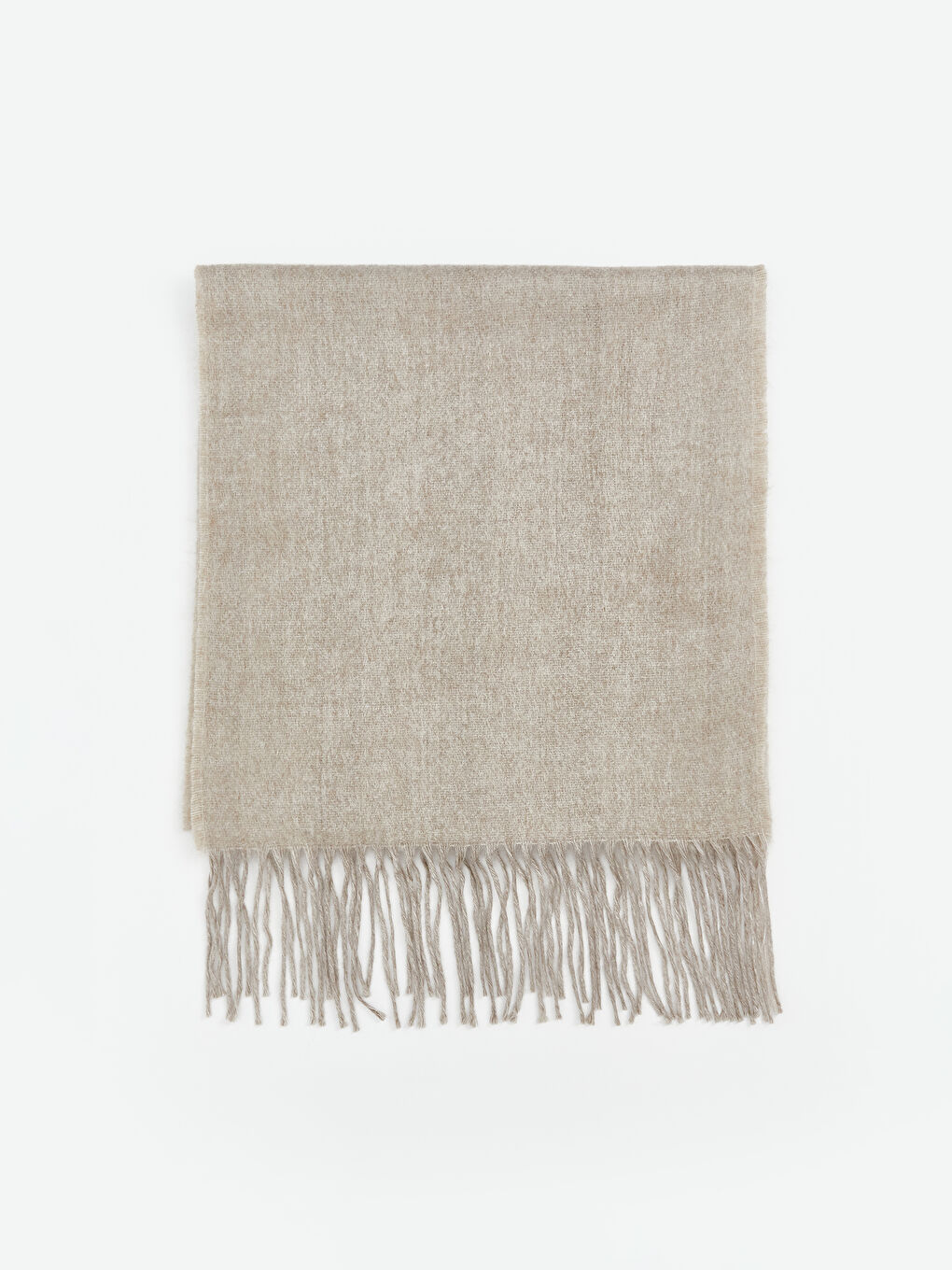 Kahverengi Düz Püsküllü Kadın Atkı-1